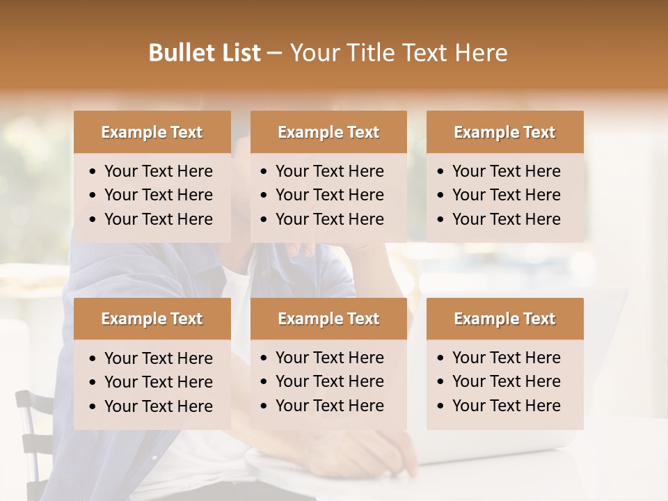 A Man Sitting In Front Of A Laptop Computer PowerPoint Template
