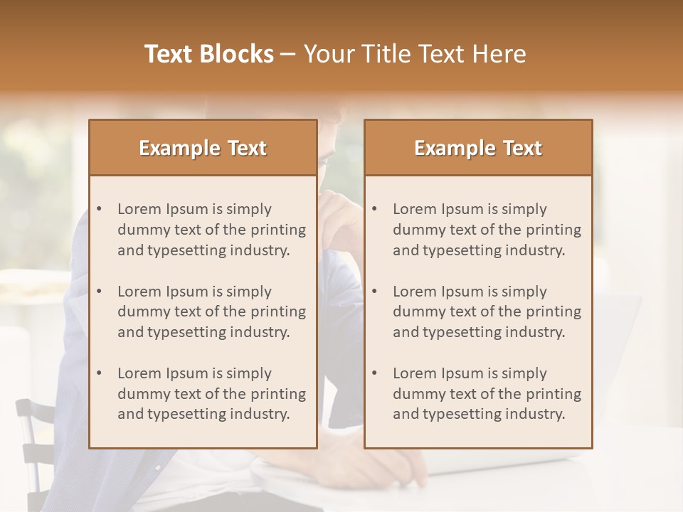 A Man Sitting In Front Of A Laptop Computer PowerPoint Template