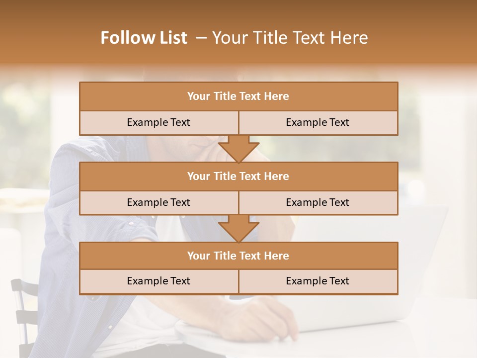 A Man Sitting In Front Of A Laptop Computer PowerPoint Template