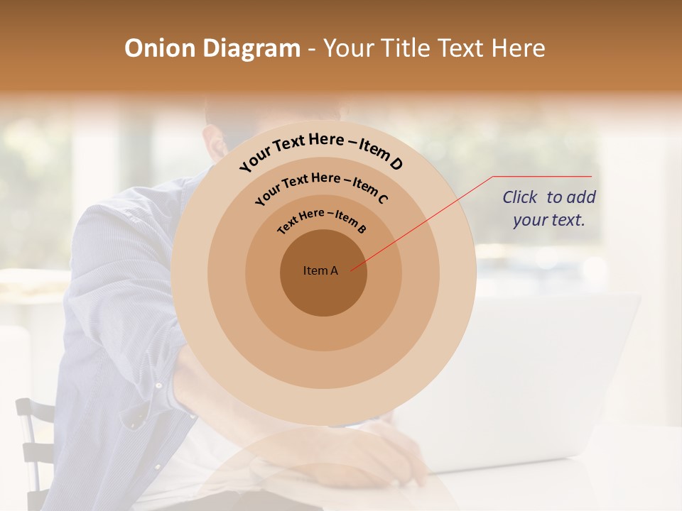 A Man Sitting In Front Of A Laptop Computer PowerPoint Template
