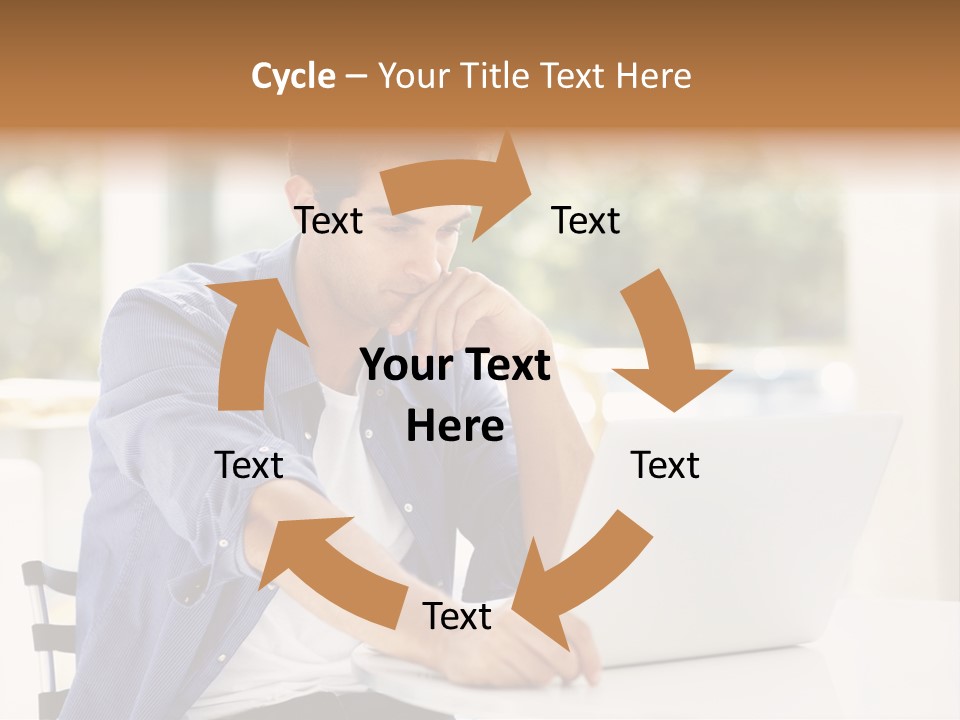 A Man Sitting In Front Of A Laptop Computer PowerPoint Template