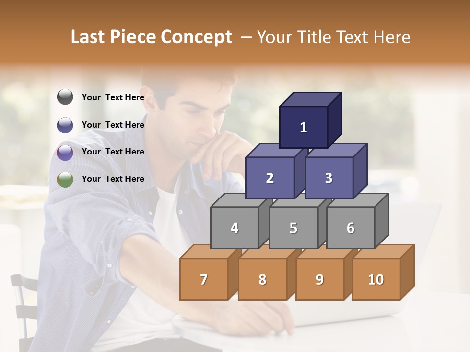 A Man Sitting In Front Of A Laptop Computer PowerPoint Template