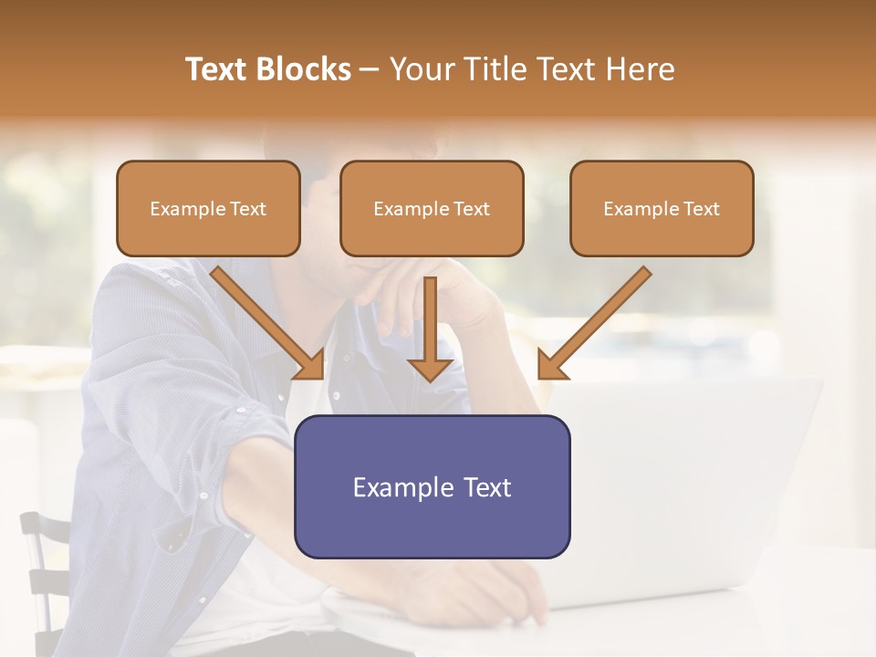 A Man Sitting In Front Of A Laptop Computer PowerPoint Template