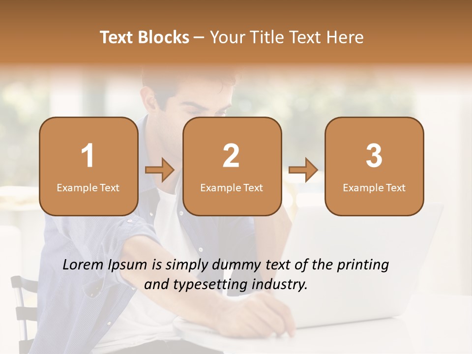 A Man Sitting In Front Of A Laptop Computer PowerPoint Template