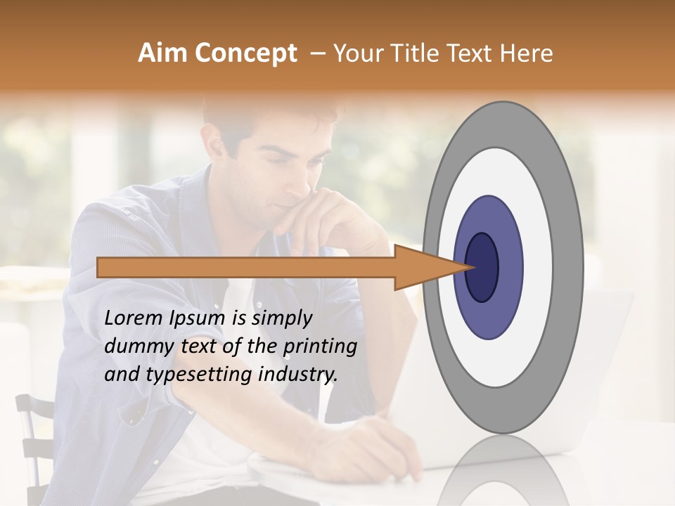 A Man Sitting In Front Of A Laptop Computer PowerPoint Template