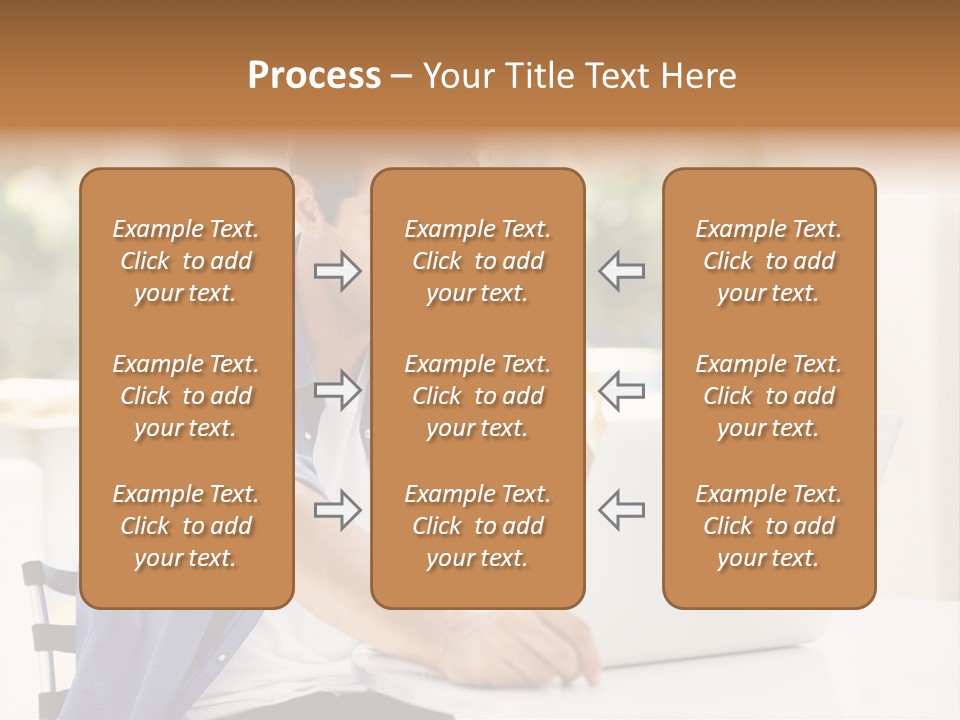 A Man Sitting In Front Of A Laptop Computer PowerPoint Template