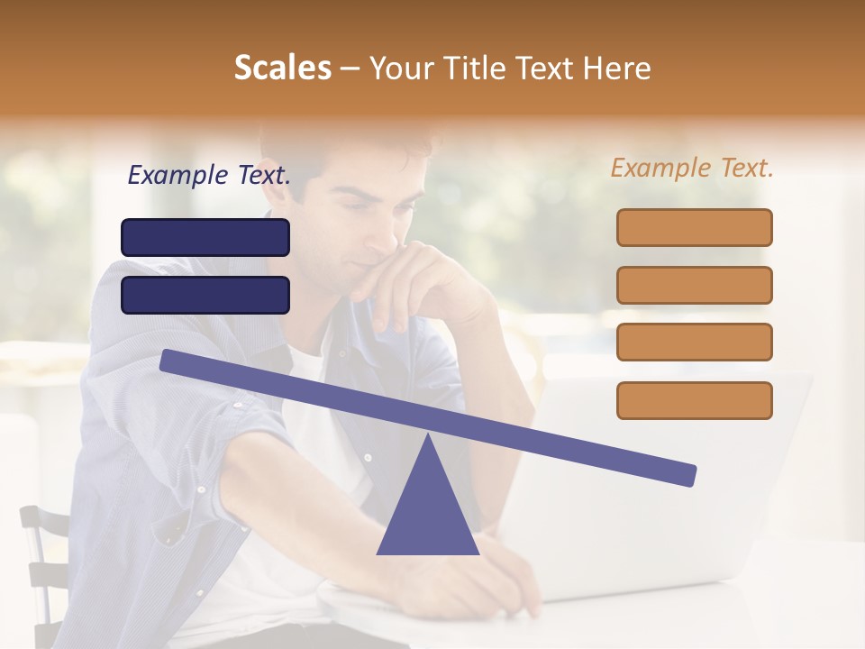 A Man Sitting In Front Of A Laptop Computer PowerPoint Template