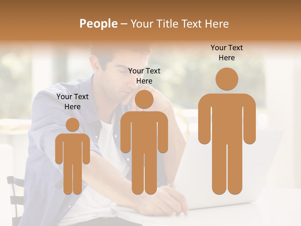 A Man Sitting In Front Of A Laptop Computer PowerPoint Template