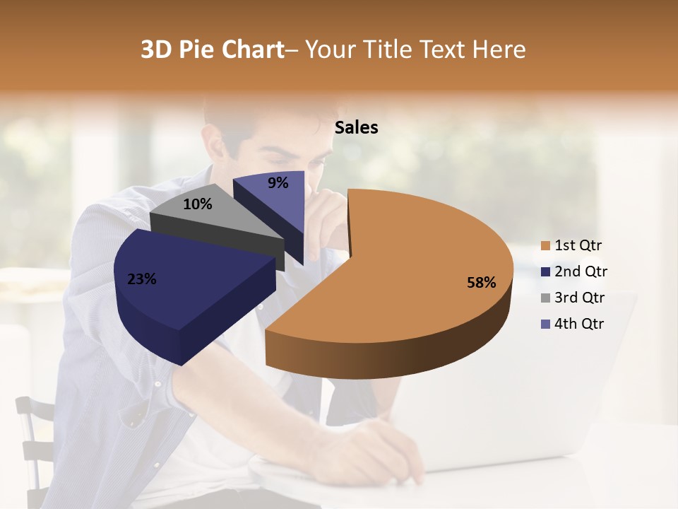 A Man Sitting In Front Of A Laptop Computer PowerPoint Template