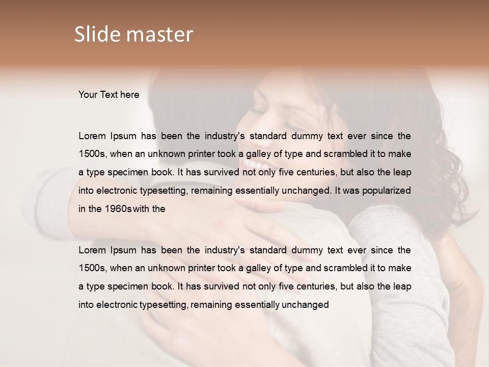A Woman Hugging A Man With A Smile On His Face PowerPoint Template