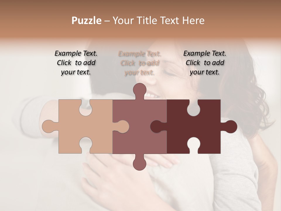 A Woman Hugging A Man With A Smile On His Face PowerPoint Template