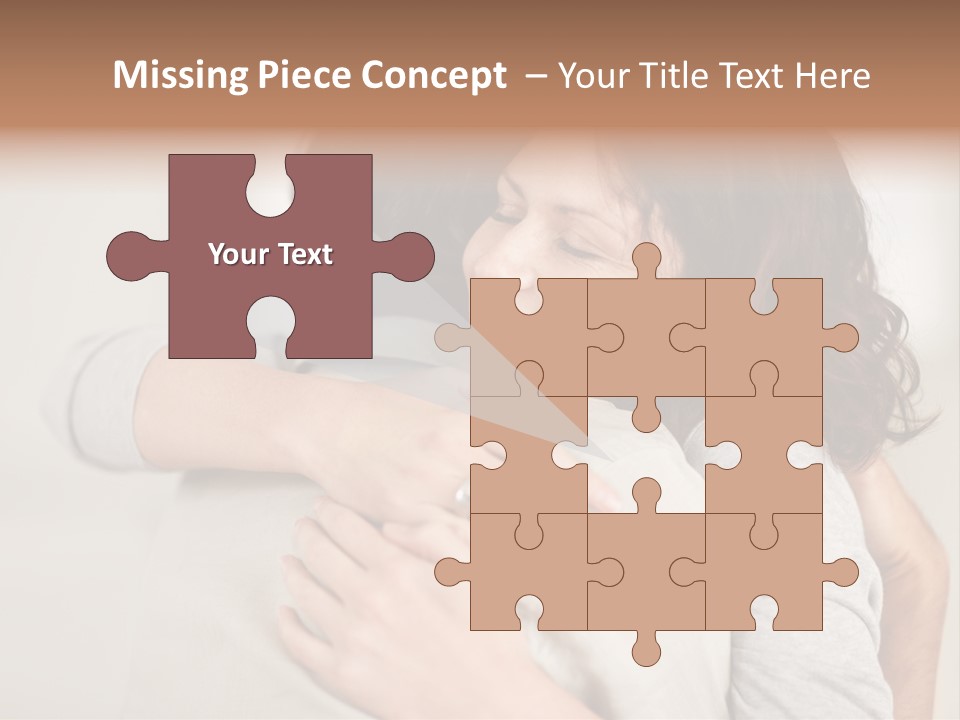 A Woman Hugging A Man With A Smile On His Face PowerPoint Template