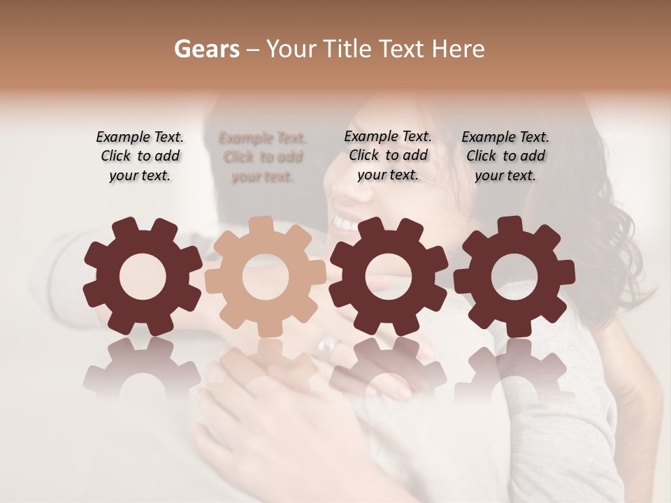 A Woman Hugging A Man With A Smile On His Face PowerPoint Template