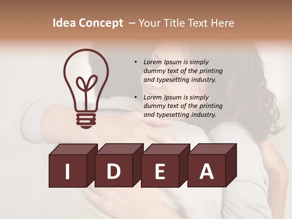 A Woman Hugging A Man With A Smile On His Face PowerPoint Template