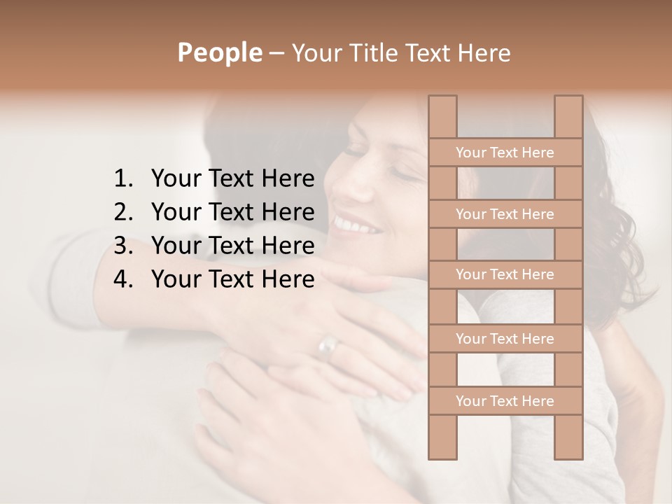 A Woman Hugging A Man With A Smile On His Face PowerPoint Template
