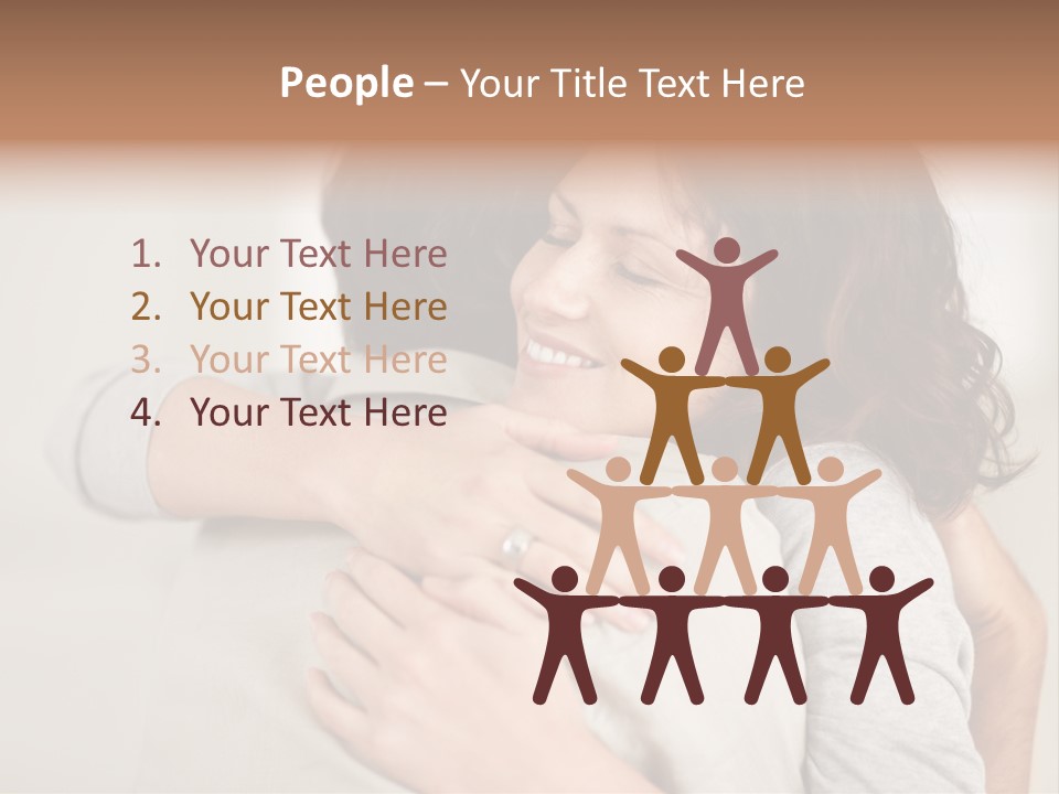 A Woman Hugging A Man With A Smile On His Face PowerPoint Template