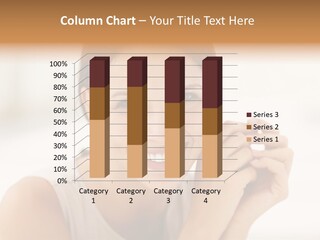 A Woman Smiling With Her Hands On Her Chin PowerPoint Template