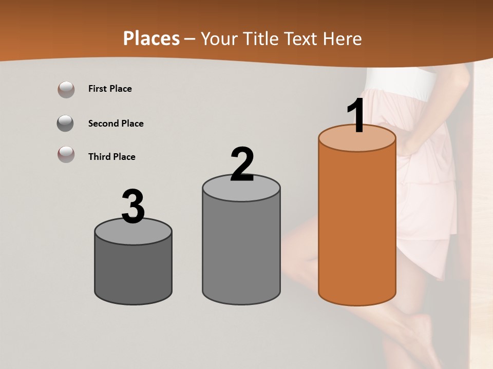 A Woman In A Pink Dress Leaning Against A Wall PowerPoint Template