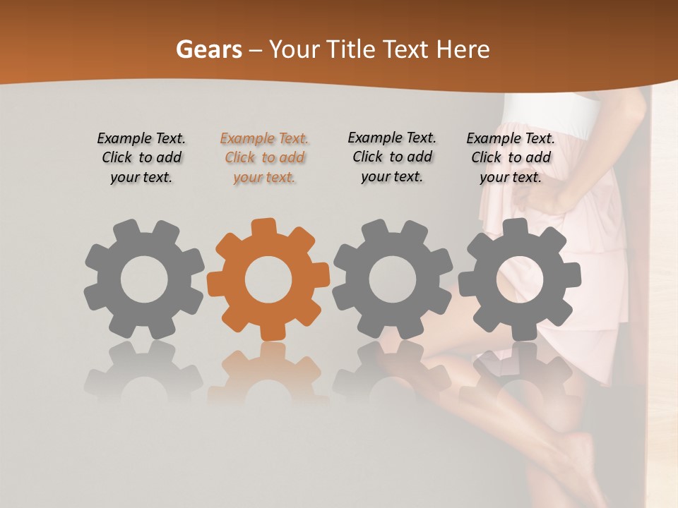 A Woman In A Pink Dress Leaning Against A Wall PowerPoint Template