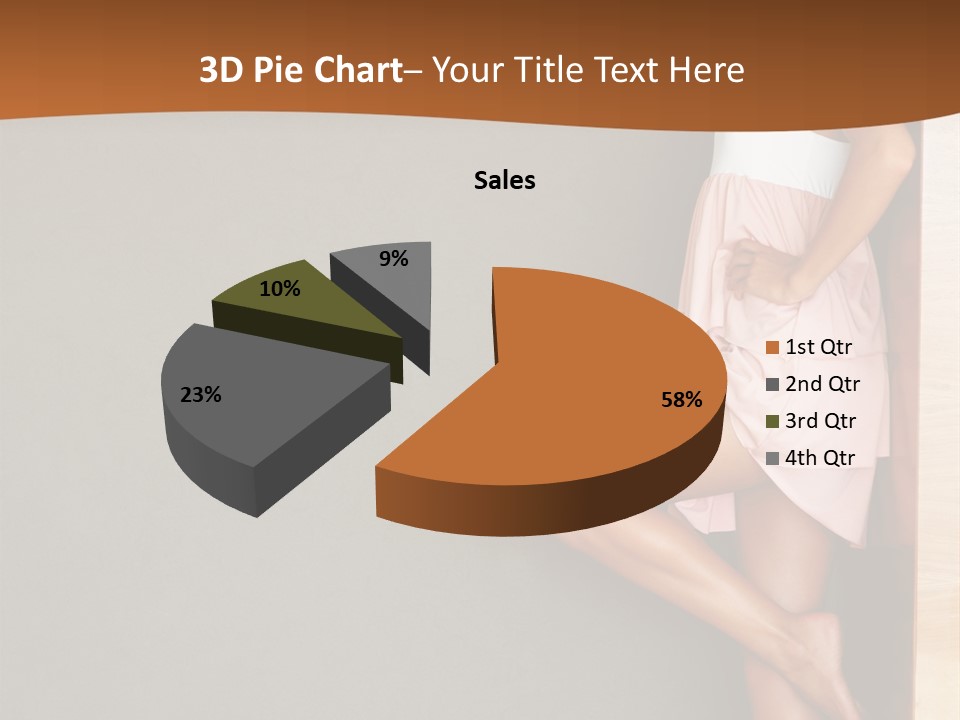 A Woman In A Pink Dress Leaning Against A Wall PowerPoint Template