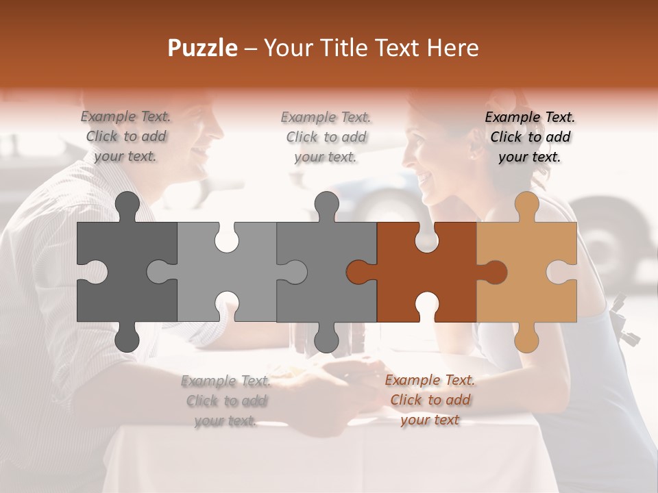 A Man And Woman Sitting At A Table With A Bottle Of Wine PowerPoint Template