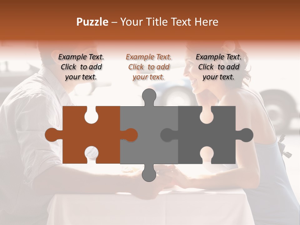 A Man And Woman Sitting At A Table With A Bottle Of Wine PowerPoint Template