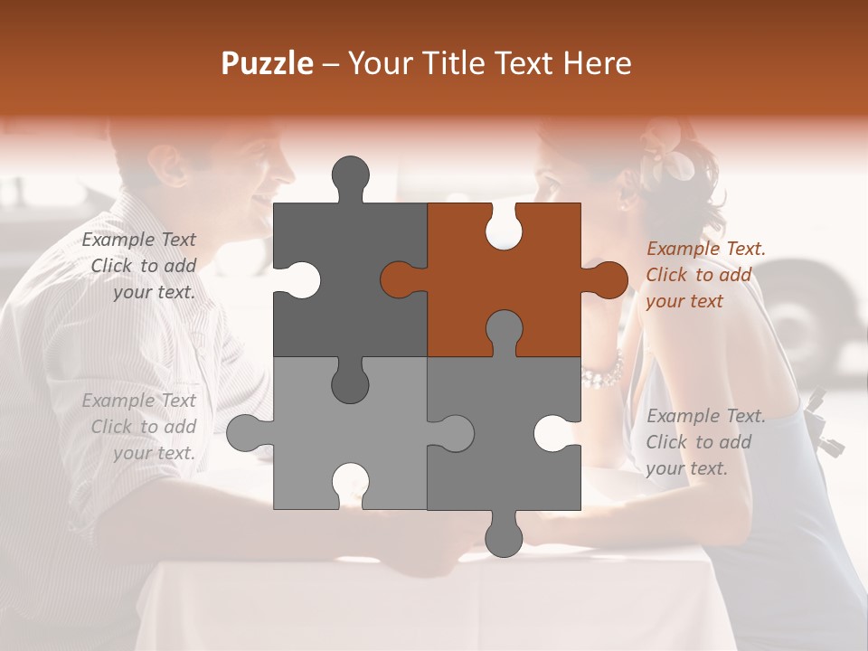 A Man And Woman Sitting At A Table With A Bottle Of Wine PowerPoint Template