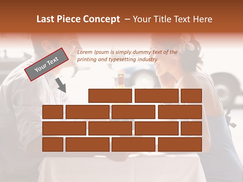 A Man And Woman Sitting At A Table With A Bottle Of Wine PowerPoint Template