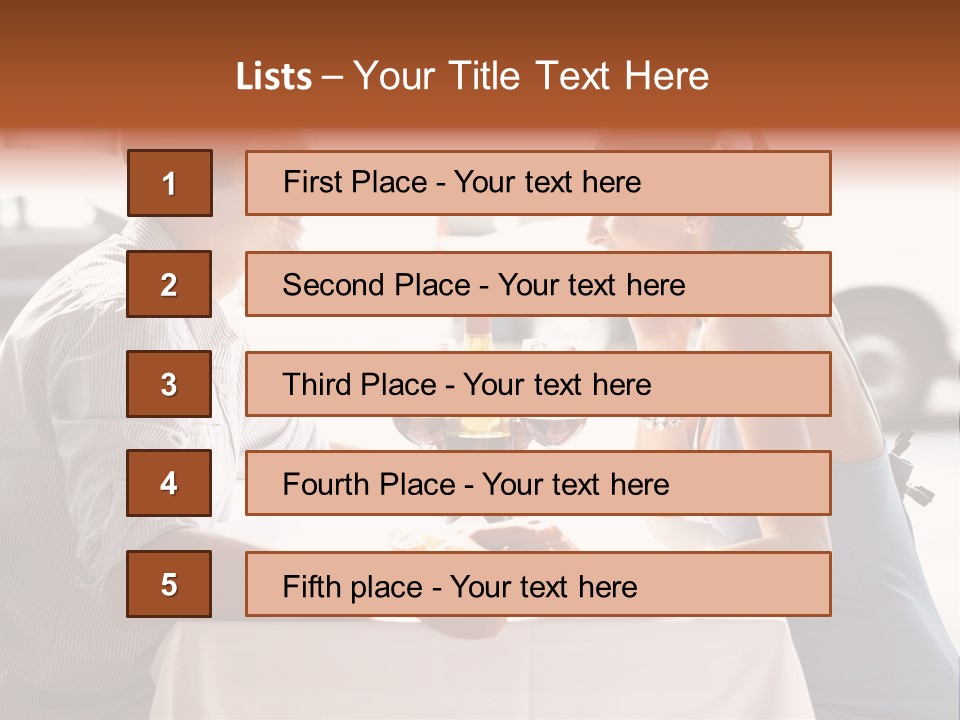 A Man And Woman Sitting At A Table With A Bottle Of Wine PowerPoint Template