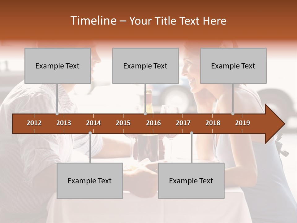 A Man And Woman Sitting At A Table With A Bottle Of Wine PowerPoint Template