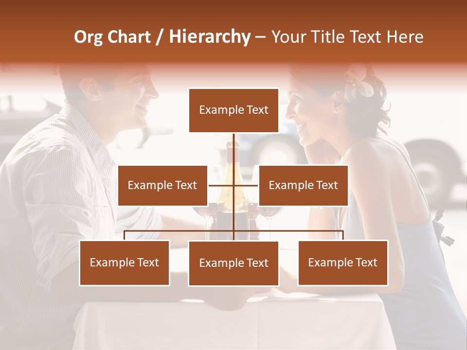 A Man And Woman Sitting At A Table With A Bottle Of Wine PowerPoint Template