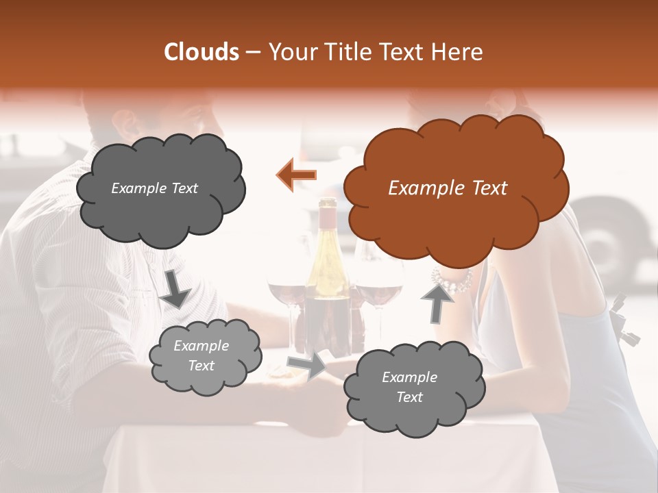 A Man And Woman Sitting At A Table With A Bottle Of Wine PowerPoint Template