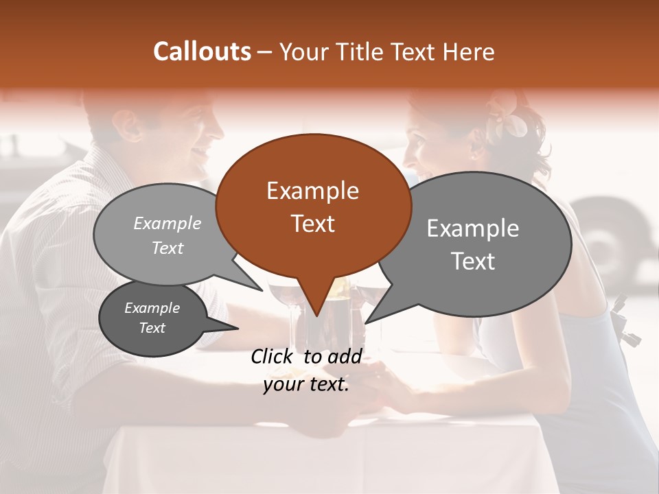 A Man And Woman Sitting At A Table With A Bottle Of Wine PowerPoint Template