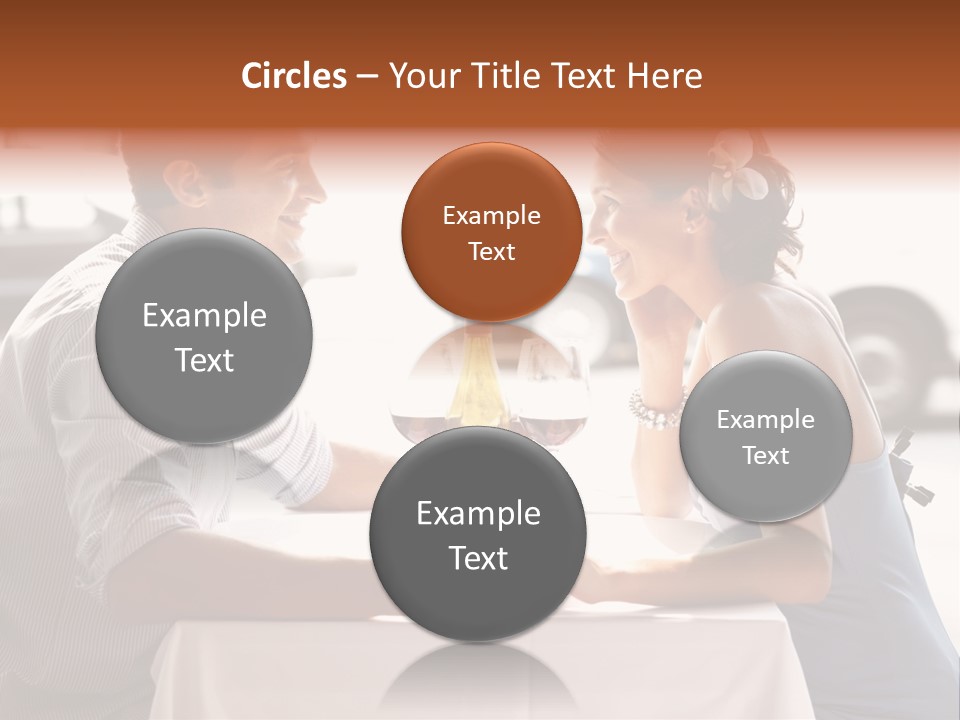 A Man And Woman Sitting At A Table With A Bottle Of Wine PowerPoint Template