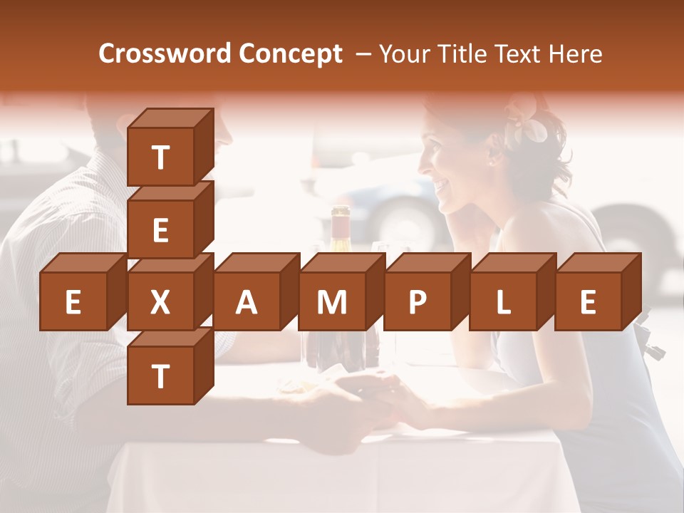 A Man And Woman Sitting At A Table With A Bottle Of Wine PowerPoint Template