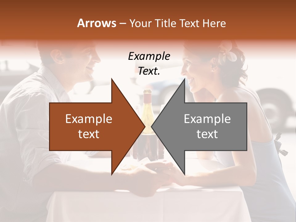 A Man And Woman Sitting At A Table With A Bottle Of Wine PowerPoint Template