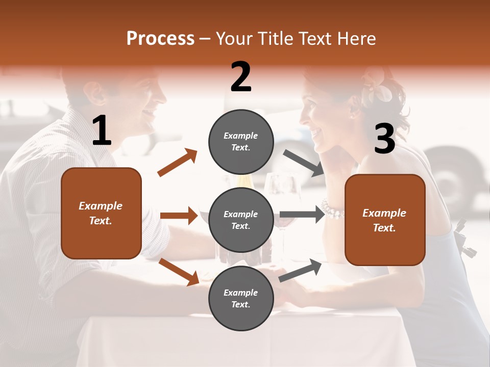 A Man And Woman Sitting At A Table With A Bottle Of Wine PowerPoint Template