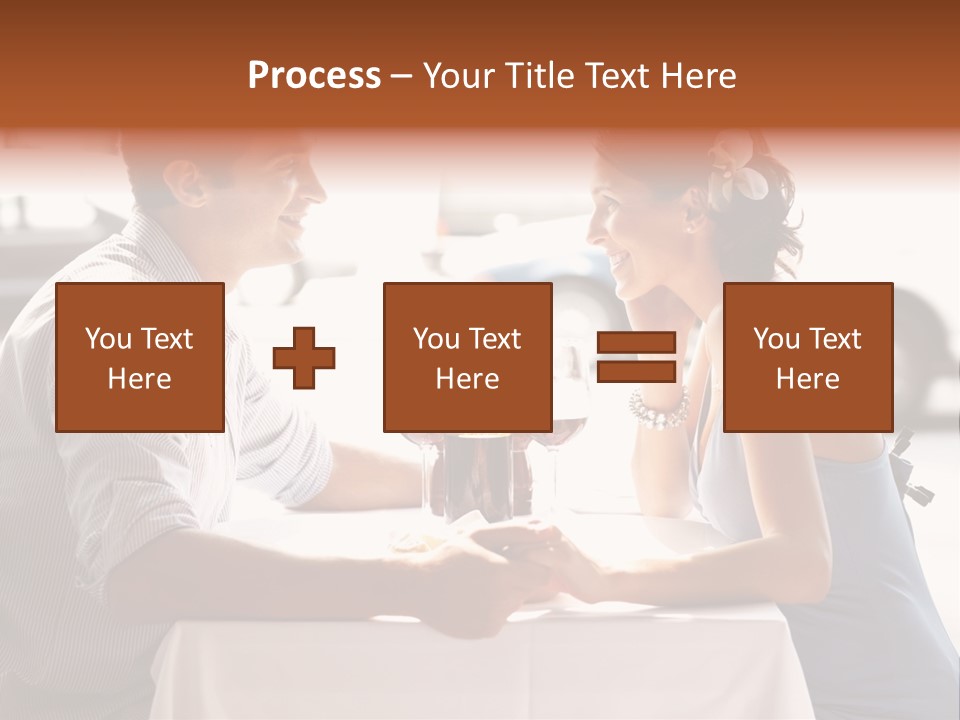 A Man And Woman Sitting At A Table With A Bottle Of Wine PowerPoint Template