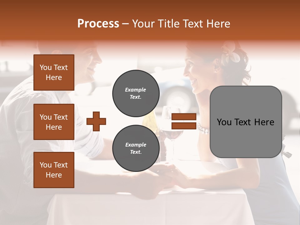 A Man And Woman Sitting At A Table With A Bottle Of Wine PowerPoint Template