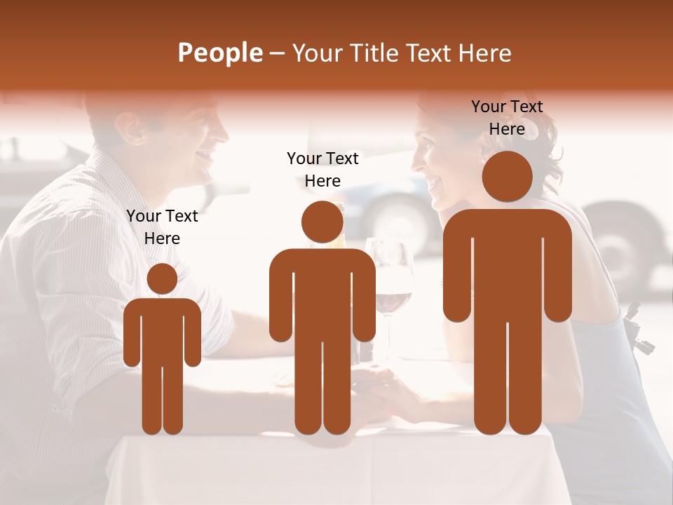 A Man And Woman Sitting At A Table With A Bottle Of Wine PowerPoint Template