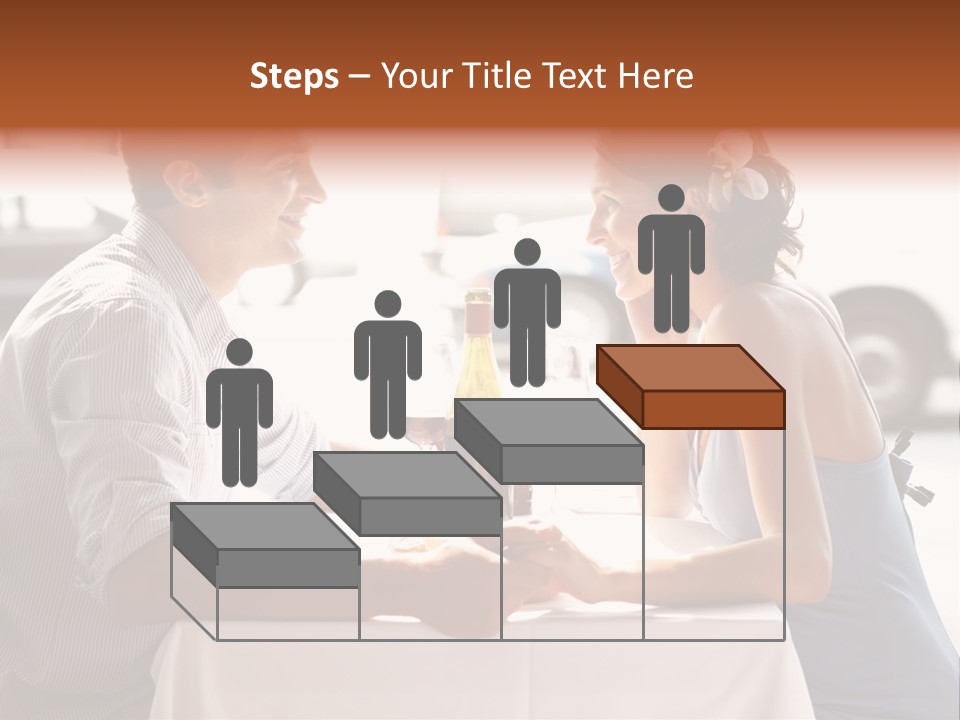 A Man And Woman Sitting At A Table With A Bottle Of Wine PowerPoint Template