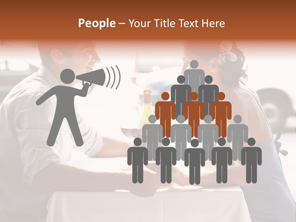 A Man And Woman Sitting At A Table With A Bottle Of Wine PowerPoint Template