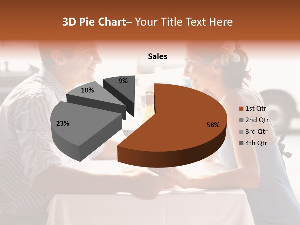 A Man And Woman Sitting At A Table With A Bottle Of Wine PowerPoint Template