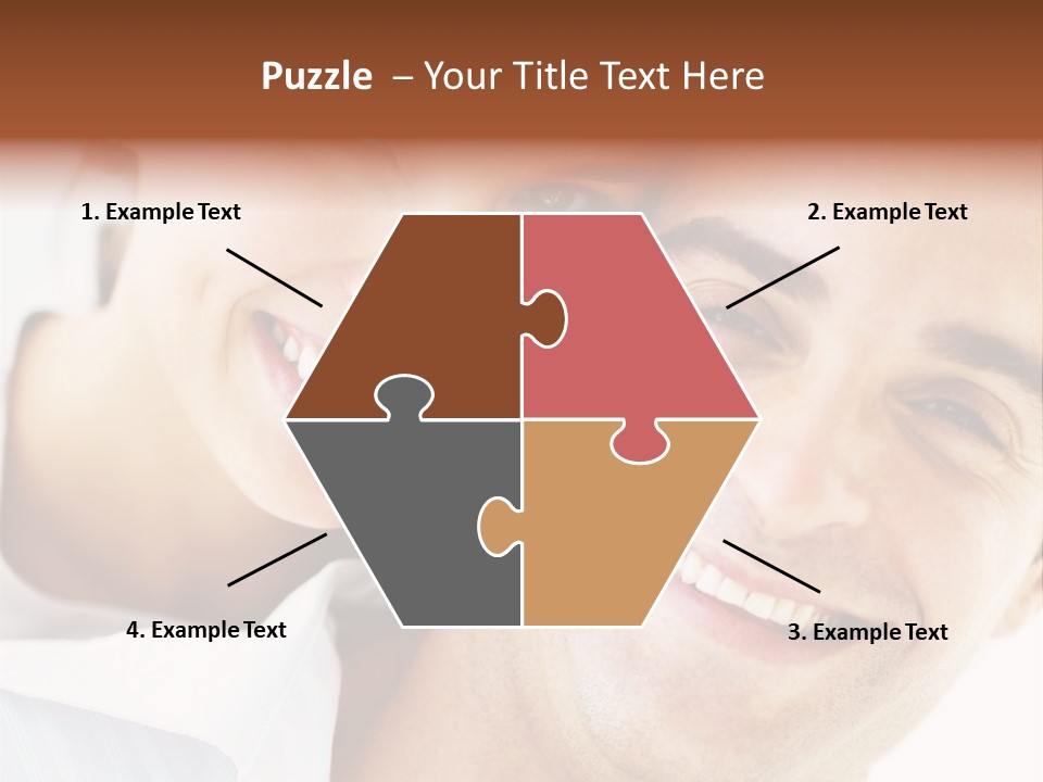 A Man And Woman Are Smiling For The Camera PowerPoint Template