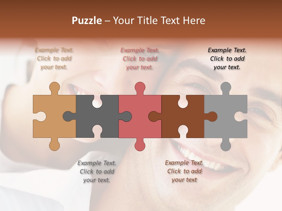 A Man And Woman Are Smiling For The Camera PowerPoint Template