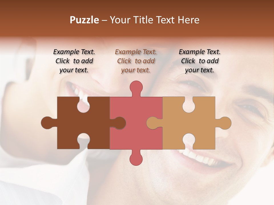 A Man And Woman Are Smiling For The Camera PowerPoint Template