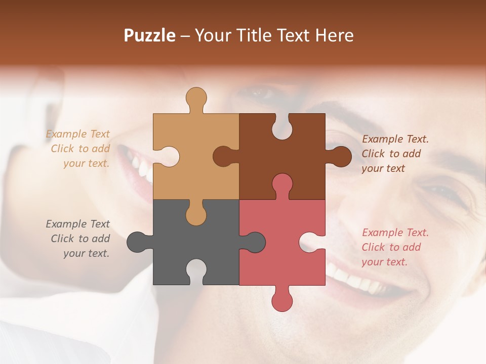 A Man And Woman Are Smiling For The Camera PowerPoint Template