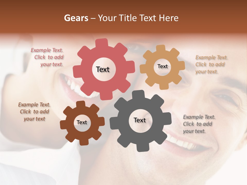 A Man And Woman Are Smiling For The Camera PowerPoint Template