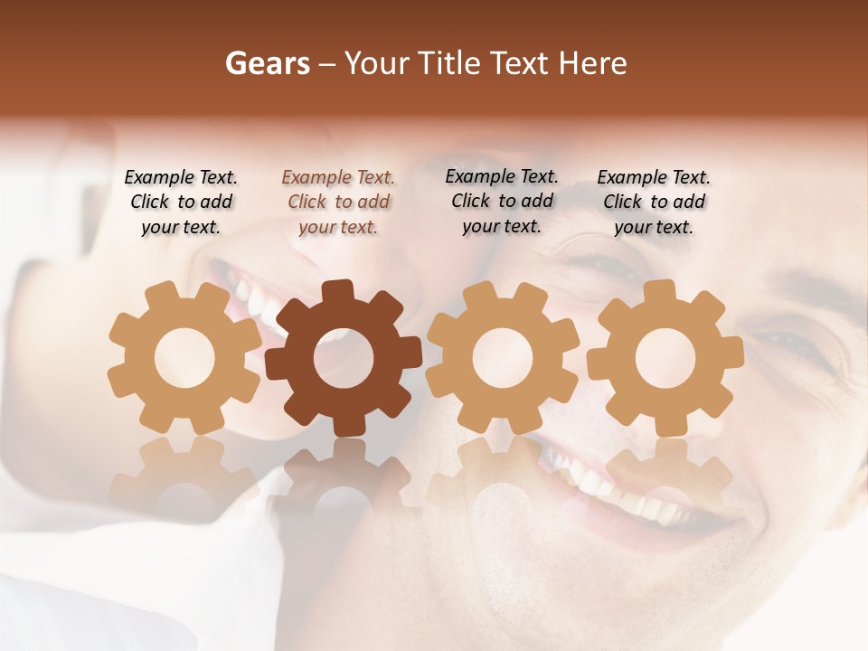 A Man And Woman Are Smiling For The Camera PowerPoint Template
