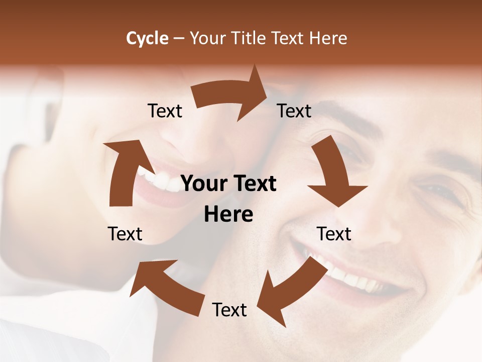 A Man And Woman Are Smiling For The Camera PowerPoint Template